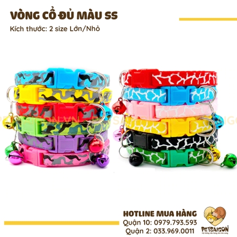 Vòng Cổ Cho Chó Mèo SS Đủ Màu