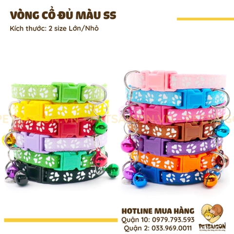 Vòng Cổ Cho Chó Mèo SS Đủ Màu