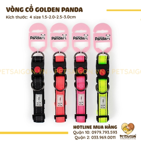 Vòng Cổ Cho Chó Mèo Golden Panda Phản Quang