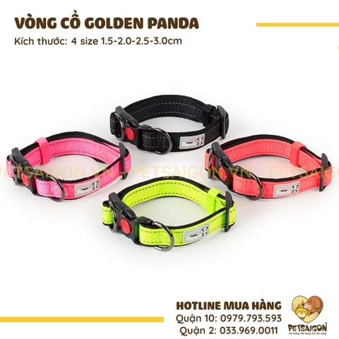 Vòng Cổ Cho Chó Mèo Golden Panda Phản Quang