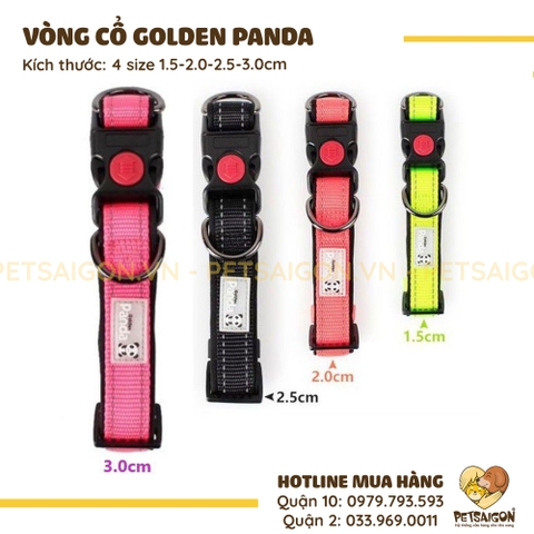 Vòng Cổ Cho Chó Mèo Golden Panda Phản Quang