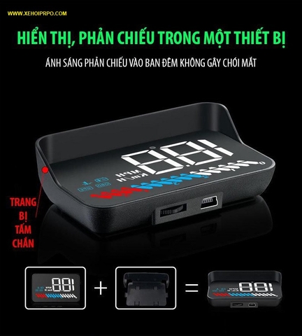 HUB Hiển Thị Kính Lái M7 cả OBD + GPS