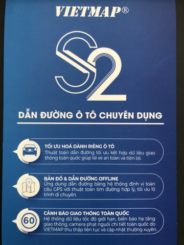 Phần mềm dẫn đường Vietmap S2 chuyên dụng cho ô tô