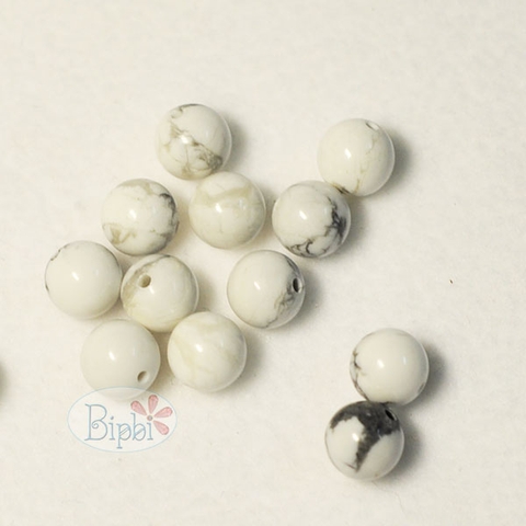 ST010 - 8mm white howlite