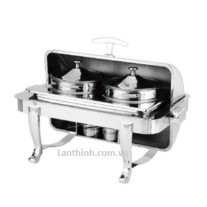 Silver Steel Oblong Flip Soup Station(double oven)  5L- 2; GB-A686