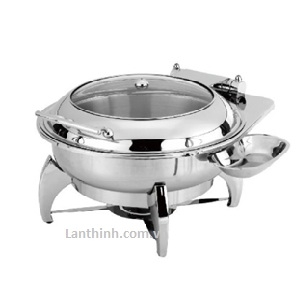 Silver Steel Round Chafing Dish-Visible  5.7L- Item code:  GB-8036A