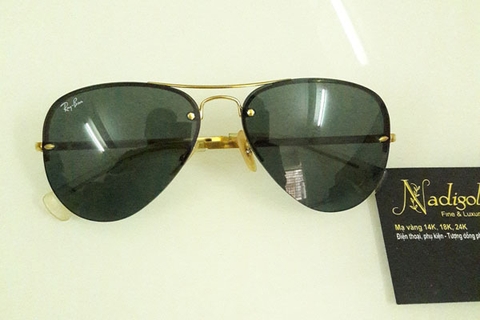 Kính rayban mạ vàng 18K