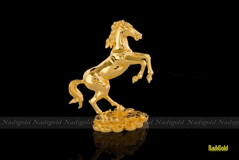 Tượng ngựa phong thủy mạ vàng cỡ nhỡ