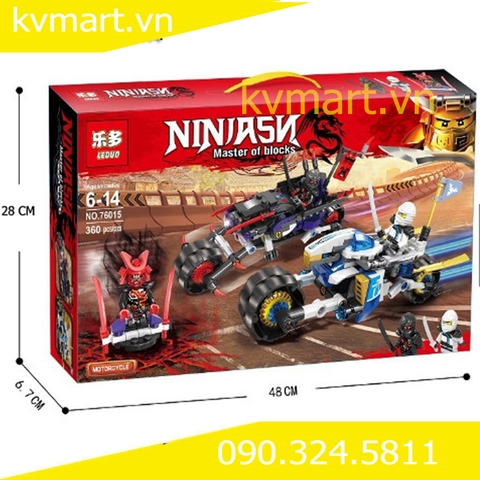 Đồ chơi lego Ninjago đua xe đường phố đuổi bắt Snake Jaguar - LEDUO 76015