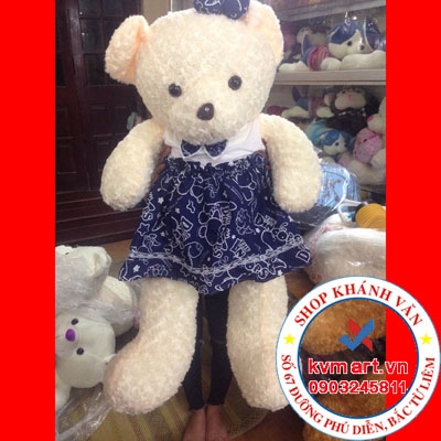 Gấu Teddy váy hoa xanh 105cm