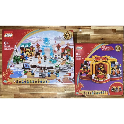 Set 2 hộp LEGO Tết truyền thống - 80108 + 80109 LEGO Lunar New Year Traditions & Lunar New Year Ice Festival