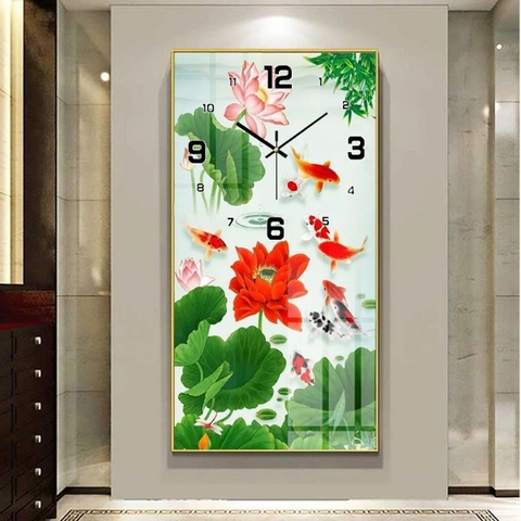 Tranh Đồng Hồ Tráng Gương Hoa Sen SGP 1492228 Tranh Đồng Hồ Tráng Gương Hoa Sen SGP 1492228