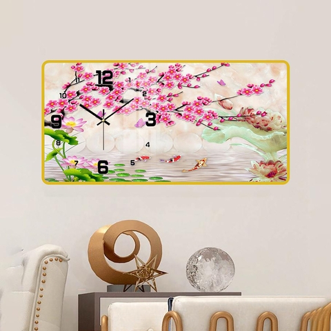 Tranh Đồng Hồ Tráng Gương Hoa Sen SGP 1492240 Tranh Đồng Hồ Tráng Gương Hoa Sen SGP 1492240