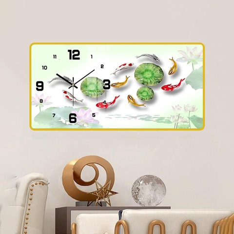 Tranh Đồng Hồ Tráng Gương Cửu Ngư SGP 1492206 Tranh Đồng Hồ Tráng Gương Cửu Ngư SGP 1492206