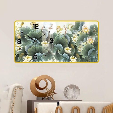 Tranh Đồng Hồ Tráng Gương Hoa Sen SGP 1492215 Tranh Đồng Hồ Tráng Gương Hoa Sen SGP 1492215