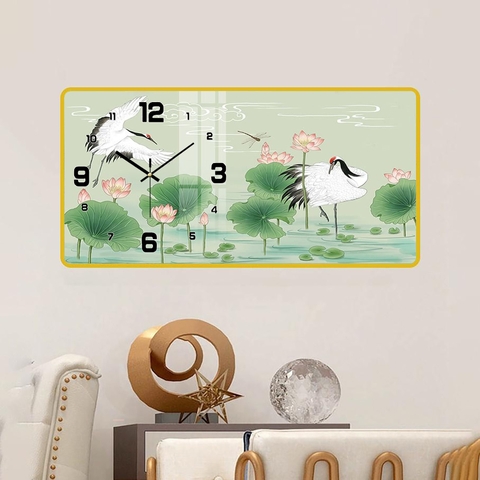 Tranh Đồng Hồ Tráng Gương Hoa Sen SGP 1492203 Tranh Đồng Hồ Tráng Gương Hoa Sen SGP 1492203