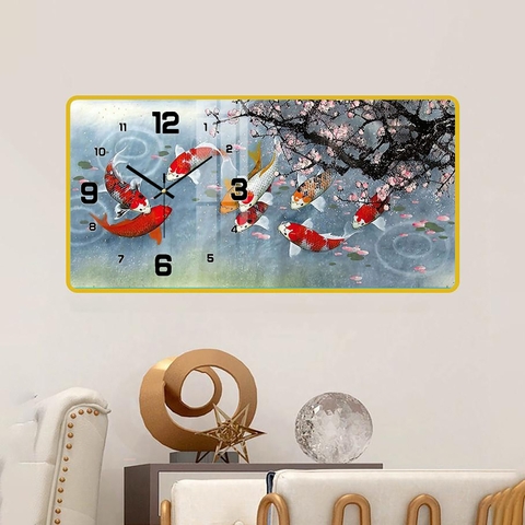 Tranh Đồng Hồ Tráng Gương Cửu Ngư SGP 1492207 Tranh Đồng Hồ Tráng Gương Cửu Ngư SGP 1492207