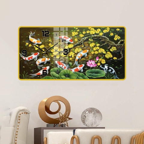 Tranh Đồng Hồ Tráng Gương Cửu Ngư SGP 1492209 Tranh Đồng Hồ Tráng Gương Cửu Ngư SGP 1492209