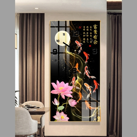 Tranh Đồng Hồ Tráng Gương Đàn Cá Đa Sắc Và Mặt Trăng SGP 5242221 Tranh Đồng Hồ Tráng Gương Đàn Cá Đa Sắc Và Mặt Trăng SGP 5242221