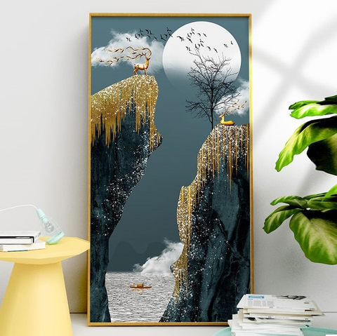 Tranh Tráng Gương - Tranh Hươu Vàng Tài Lộc SGP 232231 Tranh Tráng Gương - Tranh Hươu Vàng Tài Lộc SGP 232231