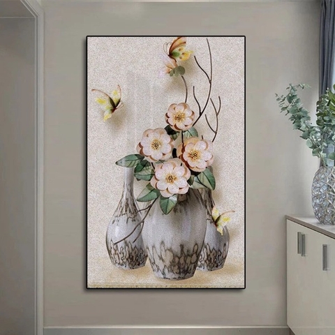 Tranh Khổ Dọc - Tranh Hoa Sứ Và Bướm SGP 2832265 Tranh Khổ Dọc - Tranh Hoa Sứ Và Bướm SGP 2832265