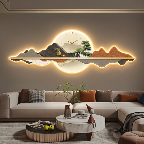 Tranh Đồng Hồ Đèn Led Tráng Gương Pha Lê Nghệ Thuật - LD89 Tranh Đồng Hồ Đèn Led Tráng Gương Pha Lê Nghệ Thuật - LD89