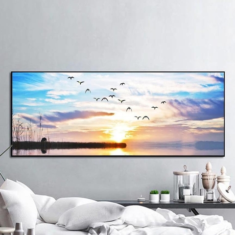 Tranh Canvas - Tranh Panorama Hoàng Hôn Trên Biển Hồ SGP 4122206 Tranh Canvas - Tranh Panorama Hoàng Hôn Trên Biển Hồ SGP 4122206