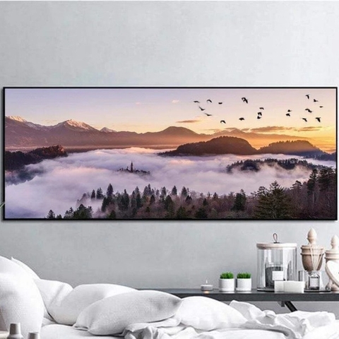 Tranh Canvas - Tranh Panorama Bình Minh Trên Đồi SGP 4122208 Tranh Canvas - Tranh Panorama Bình Minh Trên Đồi SGP 4122208