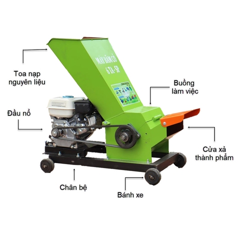 Máy Băm Cỏ 6TASP Lắp Đầu Nổ