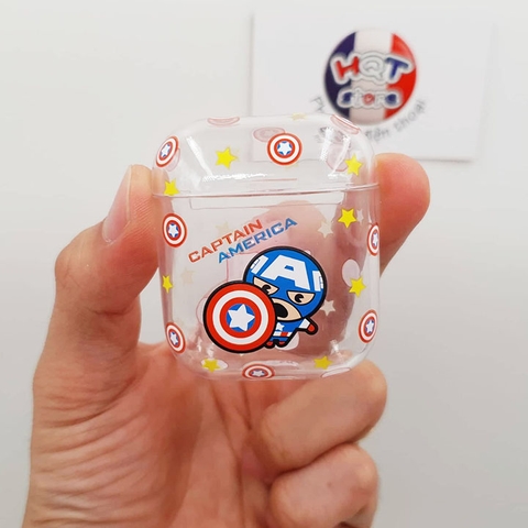 Case Trong Suốt Siêu Anh Hùng Marvel Avengers cho Airpods 1 / 2