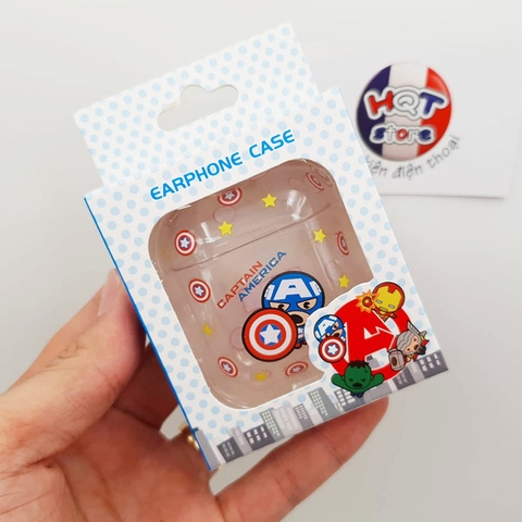 Case Trong Suốt Siêu Anh Hùng Marvel Avengers cho Airpods 1 / 2