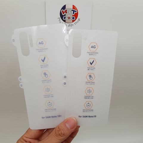 Miếng dán full mặt lưng chống vân tay PPF AG Note 10 Plus Note 10