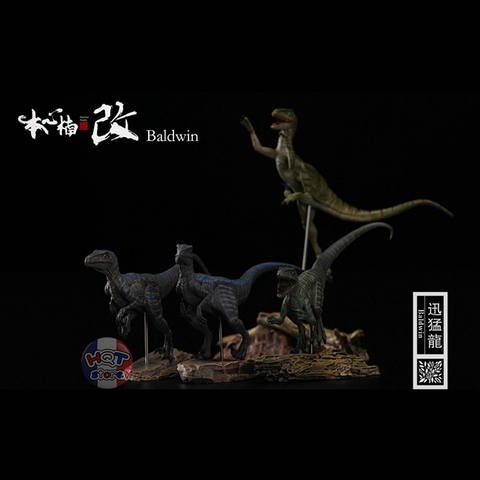 Mô hình khủng long Velociraptor Nanmu tỉ lệ 1/35 chính hãng (4 con)