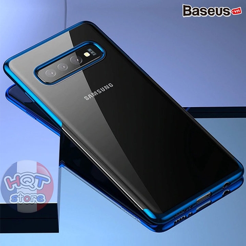 Ốp lưng dẻo trong suốt viền màu Baseus Shining Case Samsung S10 Plus / S10
