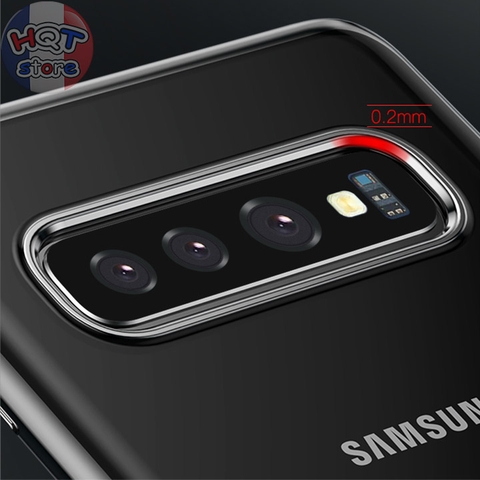 Ốp lưng dẻo trong suốt viền màu Baseus Shining Case Samsung S10 Plus / S10