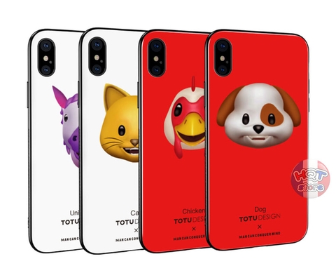 Ốp lưng Kính 9H Hình Animoji Totu cho IPhone X