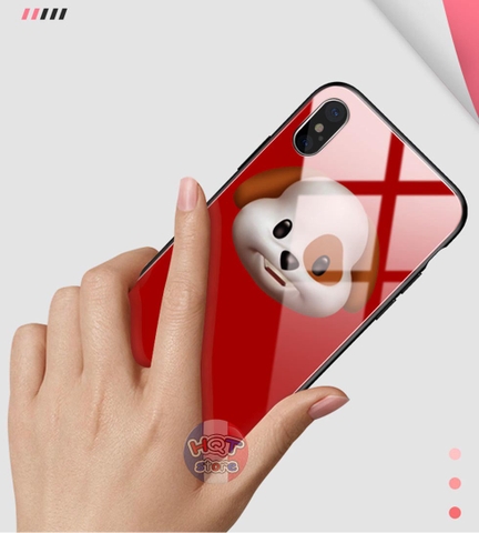 Ốp lưng Kính 9H Hình Animoji Totu cho IPhone X