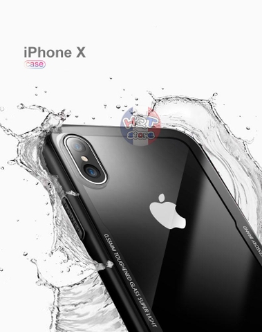 Ốp lưng kính 9H Likgus cho Iphone X Chính Hãng