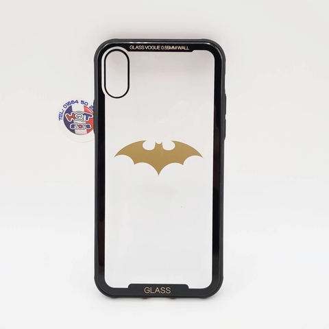 Ốp lưng kính trong 9H Batman Captain America Iphone X 7 Plus 8 Plus