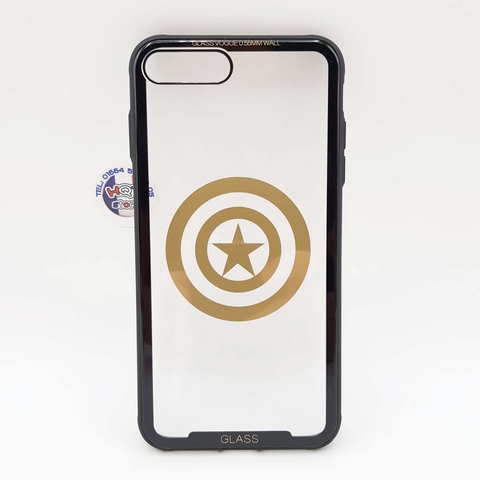 Ốp lưng kính trong 9H Batman Captain America Iphone X 7 Plus 8 Plus