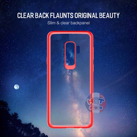 Ốp lưng trong suốt viền màu Rock cho Samsung S9 / S9 Plus