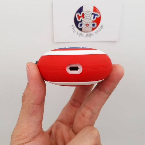 Ốp Silicon Case Khiên Captain America cho tai nghe Airpods 1 / 2