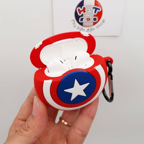 Ốp Silicon Case Khiên Captain America cho tai nghe Airpods 1 / 2