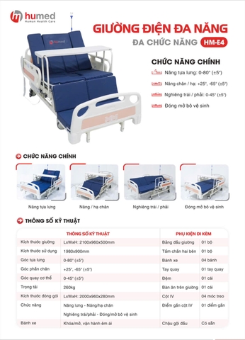 Giường bệnh nhân điện đa năng Humed HM-E4
