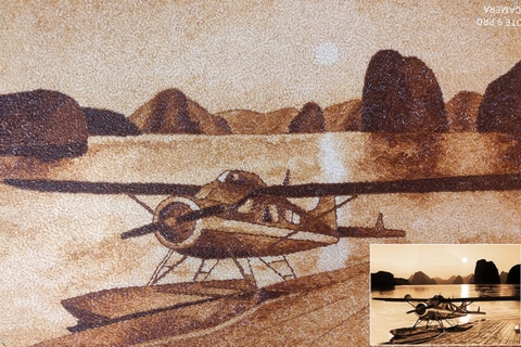 Tranh Gạo Phong Cảnh Máy Bay Và Vịnh Hạ Long 3