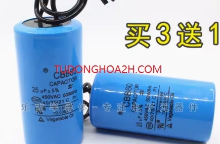 Tụ điện CBB60  25µF 450 VAC