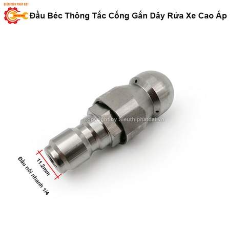 Đầu Béc Thông Tắc Cống Gắn Máy Rửa Xe Cao Áp