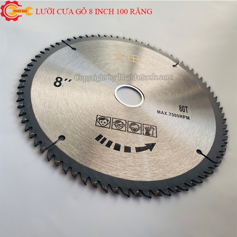 Lưỡi Cưa Gỗ 8 inch 100 Răng Cốt 25.4-30mm