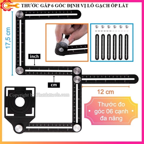 Thước Đo 6 Góc Lấy Dấu Gạch Ốp Lát