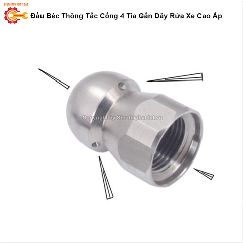 Đầu Béc Thông Tắc Cống Gắn Máy Rửa Xe Cao Áp